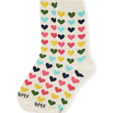 Multicolored Hearts Bamboo Crew Women's Socks