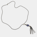 Toggle Hematite Necklace with Blue Cat Eye Pendant