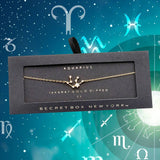 Secret Box _ 14K Gold CZ Zodiac Sign Charm Bracelet