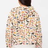 Colorful Dog Breeds Print Zip Up Hoodie
