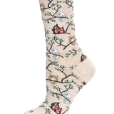 Women's Owls Bamboo Crew Socks