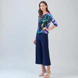 Scoop Neck Half Sleeve Top - Floral Dream