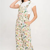 Floral Garden Print Overalls