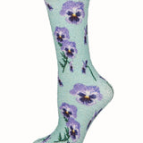 Pansy Eucalyptus Scent Cozy Crew Sock