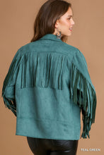Load image into Gallery viewer, Teal Fringed Jacket
