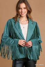 Load image into Gallery viewer, Teal Fringed Jacket
