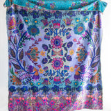 Double-Sided Cozy Throw Blanket - Border Folk Garden