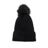 Black Single Cable Pom Hat