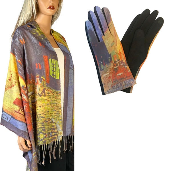 Art Design Scarf & Glove Set