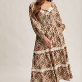 Smocked Bodice Floral Maxi Dress