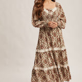 Smocked Bodice Floral Maxi Dress