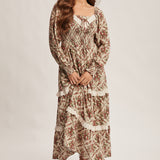 Smocked Bodice Floral Maxi Dress