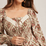 Smocked Bodice Floral Maxi Dress