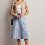 Open-Knit Short-Sleeve Crochet Cardigan Top