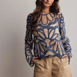 Crochet Floral Pattern Sweater