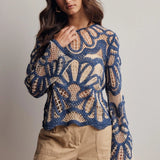 Crochet Floral Pattern Sweater