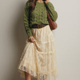 Open-Knit Pointelle Sweater