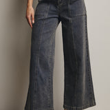 Wide-Leg Stretch Denim Jeans