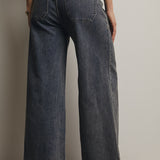 Wide-Leg Stretch Denim Jeans