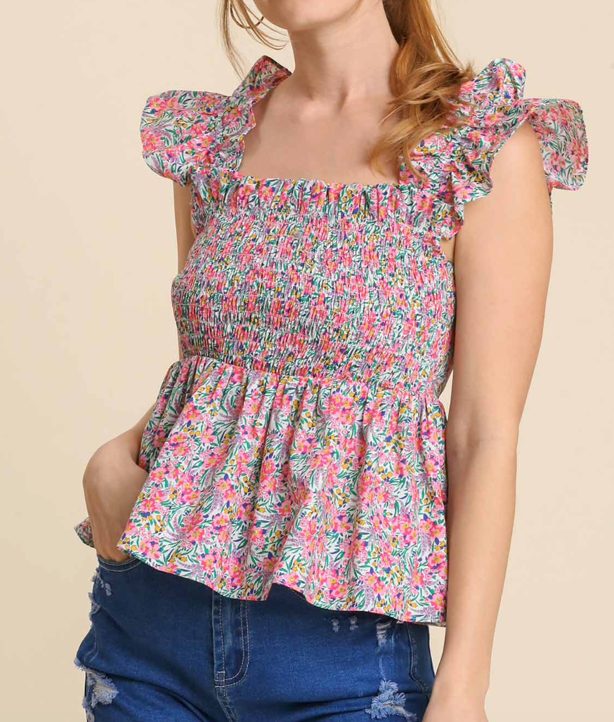 Floral Ruffle Crop top