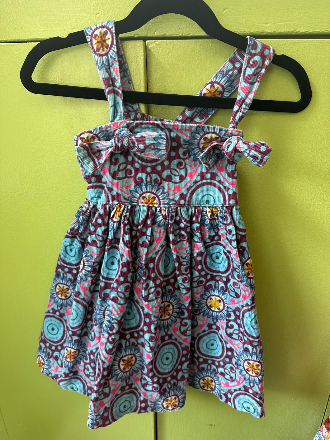 Paint By Number Blue Corduroy Dress