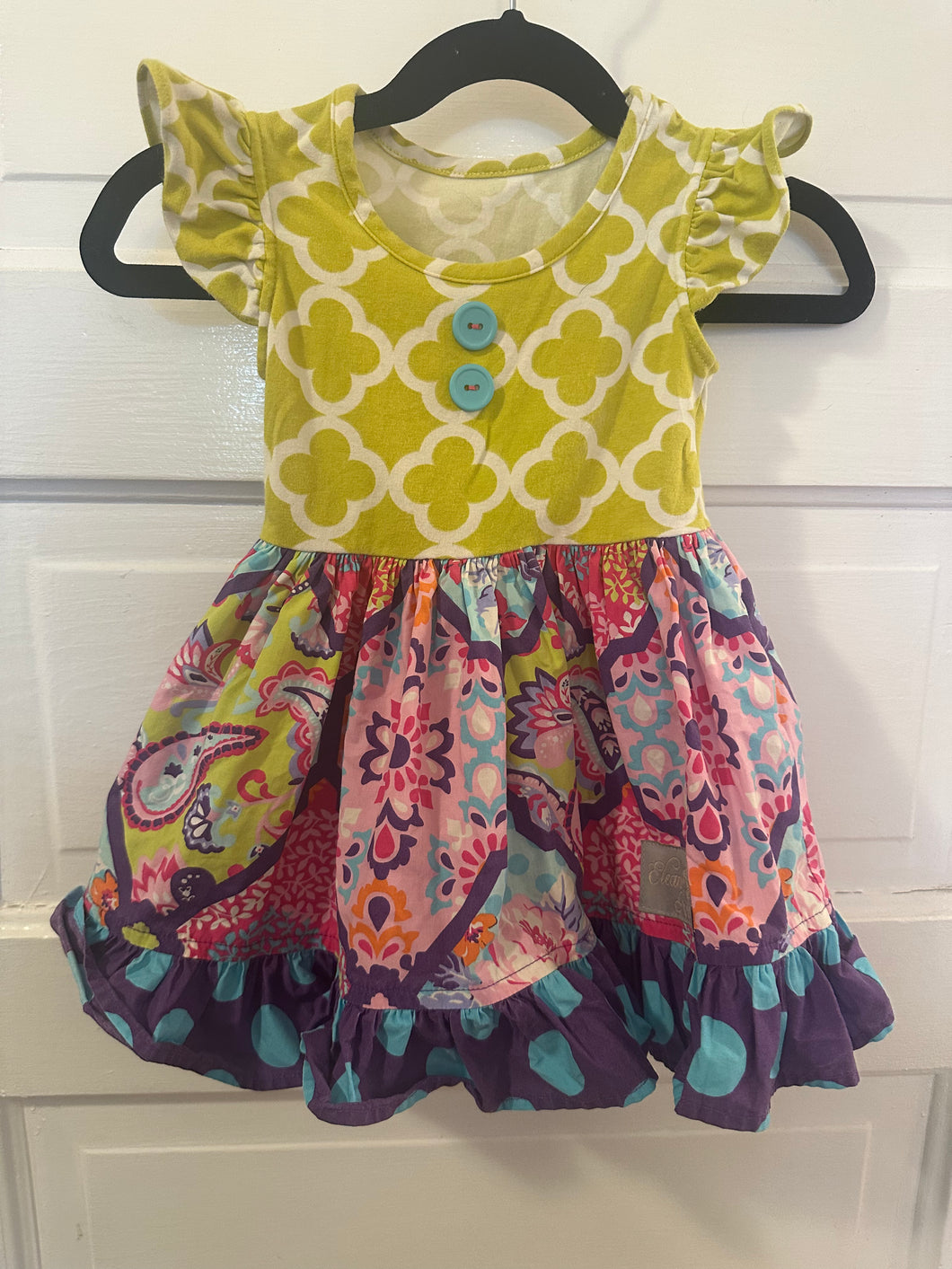 Green/Purple Paisley Dress