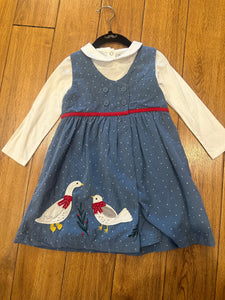 Corduroy Goose Dress 3-4t