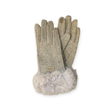 Stitched Fur Cuff Glove