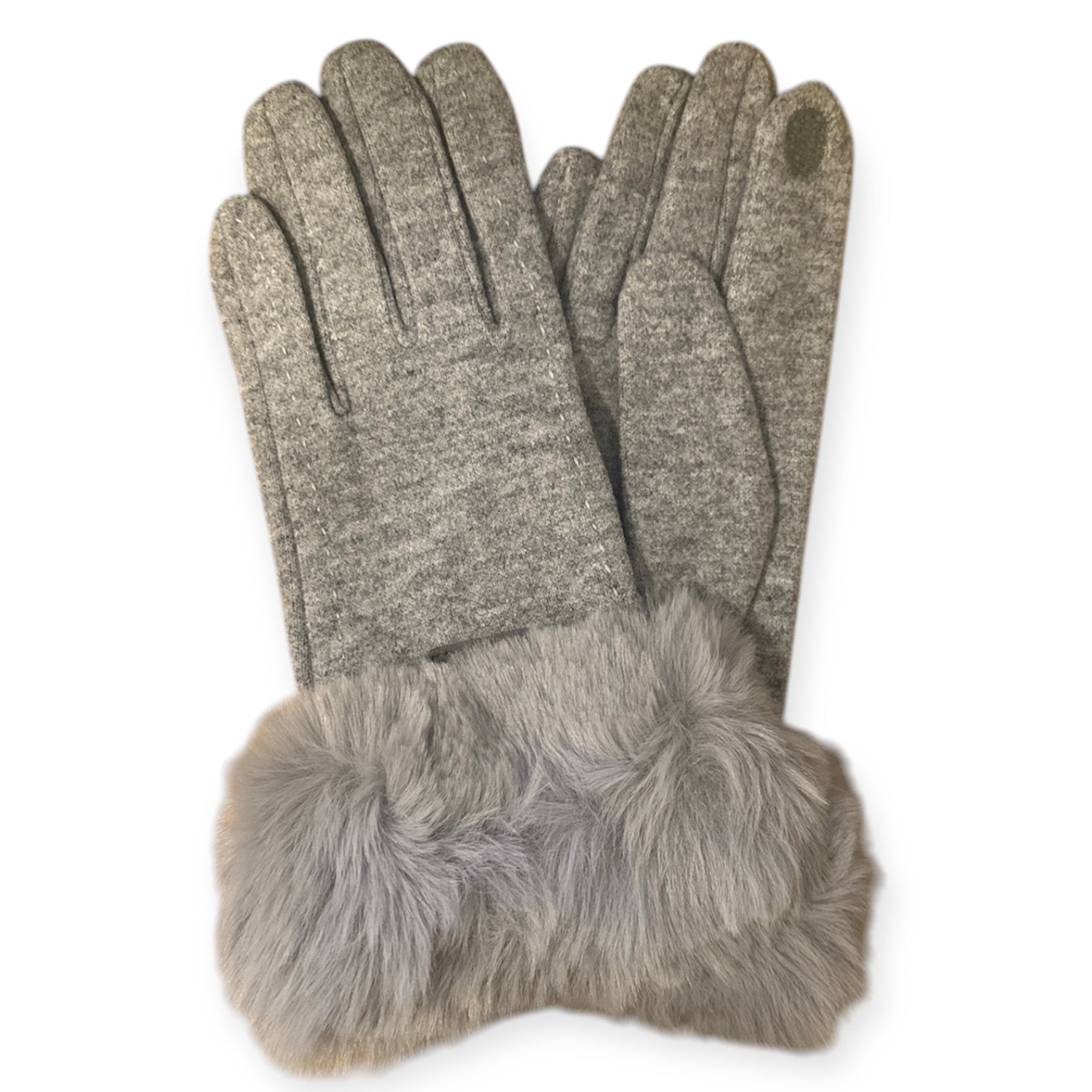 Stitched Fur Cuff Glove