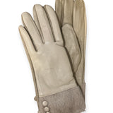 Faux Leather Button Glove