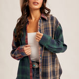 Mixed Plaid Button Down Shirt