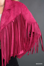Load image into Gallery viewer, Faux Suade Fringe Jacket
