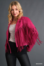 Load image into Gallery viewer, Faux Suade Fringe Jacket
