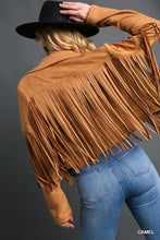 Load image into Gallery viewer, Faux Suade Fringe Jacket
