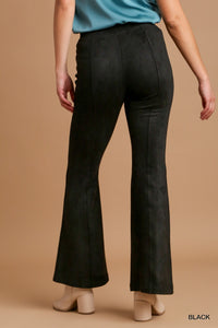 Solid Suede Bootcut Pants