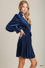 Load image into Gallery viewer, Texture Velvet Mini Dress with Belt

