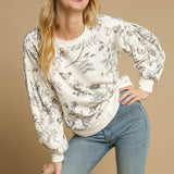 Floral Pintuck French Terry Top