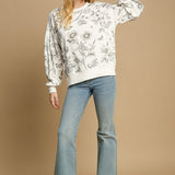 Floral Pintuck French Terry Top