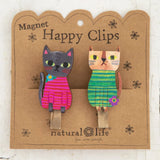 Magnet Happy Clips, Set of 2 - Cat