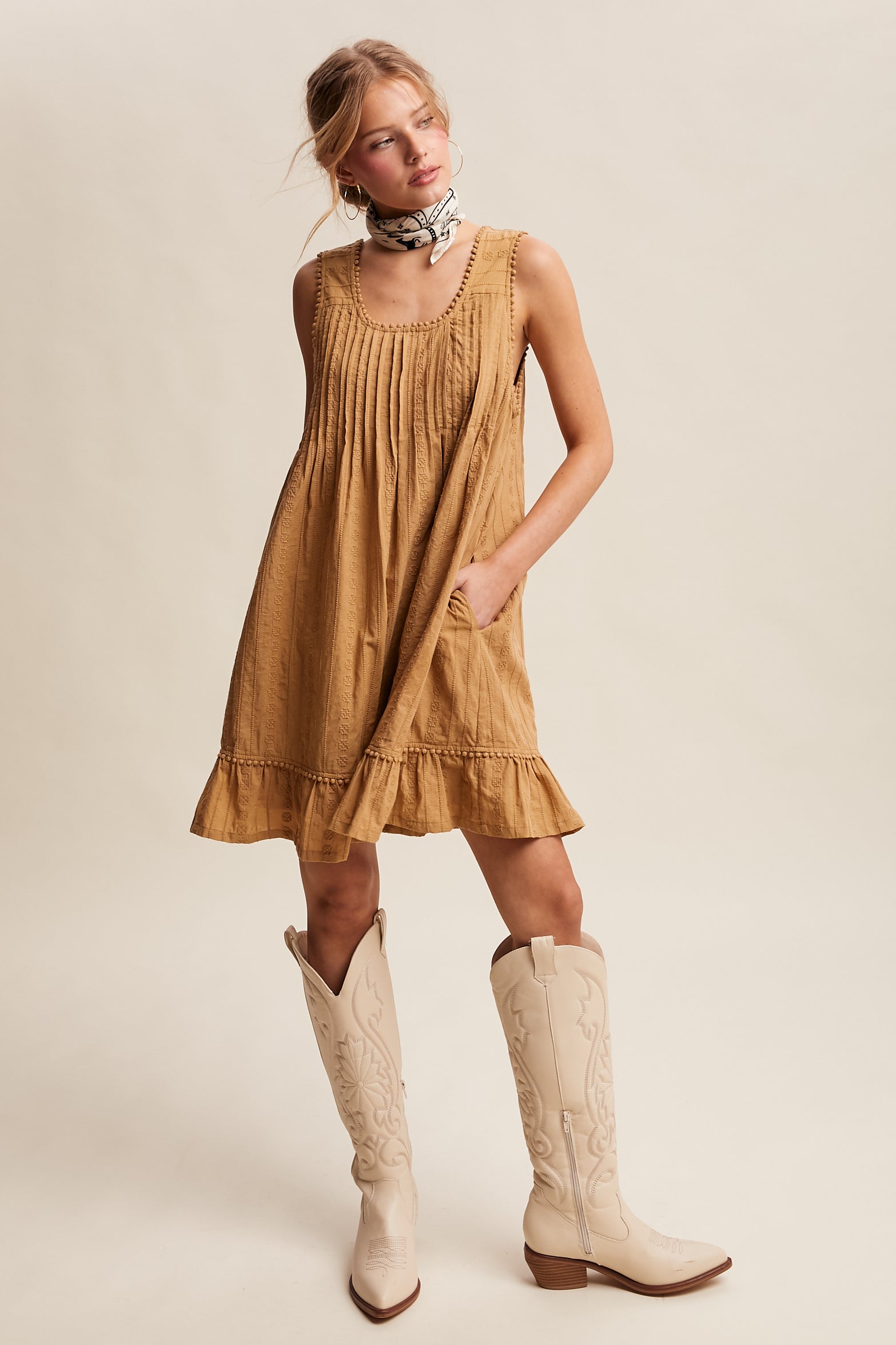 pintuck mini dress SheBird