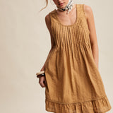 Textured Pintuck Mini Dress