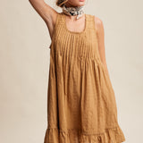 Textured Pintuck Mini Dress