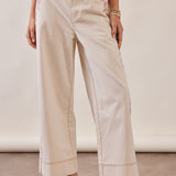 Floral Embroidered Cropped Wide-Leg