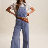 Wide-Leg Denim Overalls
