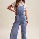 Wide-Leg Denim Overalls