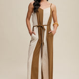 Moss Striped Wide-Leg Jumpsuit
