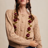 Handmade Crochet Flower Cardigan