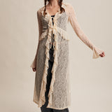 Sheer Lace Ruffle Duster
