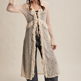 Sheer Lace Ruffle Duster