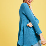 Flared High Low Knit Sweater